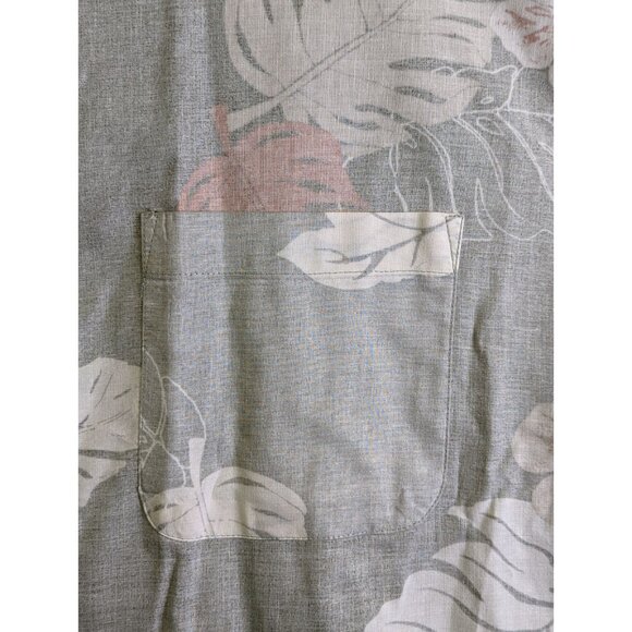 World Island Tropical Hawaiian Button Up Shirt Men size XL Gray Beachy Island - Picture 5 of 12
